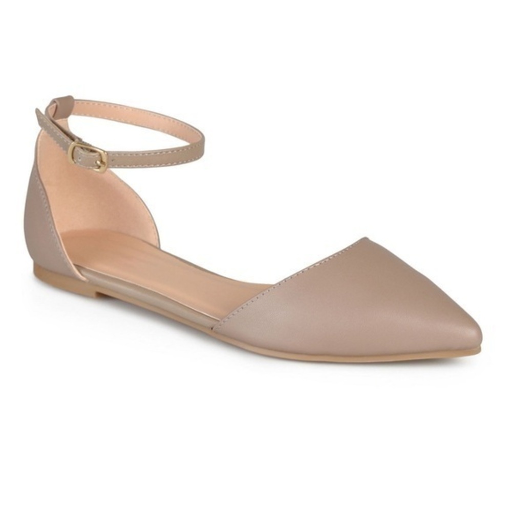 Journee Collection Reba Buckle Pointed Toe Ballet Flats